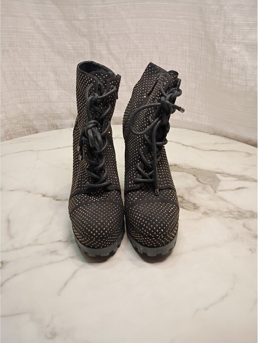 Jessica Simpson Dotted Black Bootie Size 8 1/2m39 Used